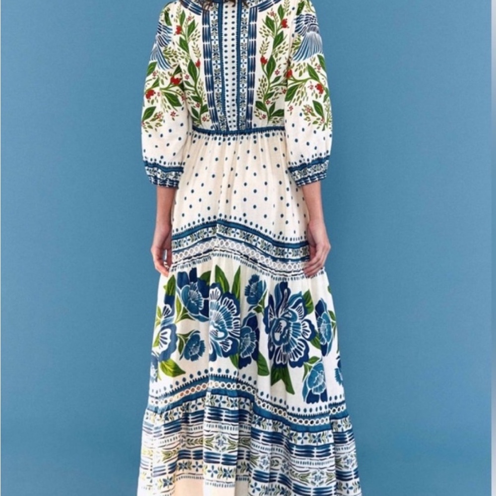Farm Rio Blue Macaw Maxi Dress - Picture 3 of 6